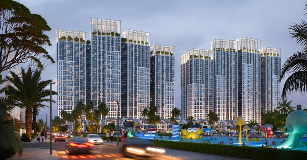 Hình phối cảnh các toà tháp căn hộ Blanca City Vũng Tàu